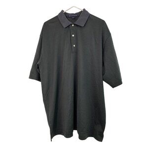 Port Authority Mens Polo Shirt 2XL Black Thick Cotton Blend Short Sleeve 7854